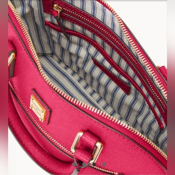 NWT. Dooney & Bourke Pink Domed Satchel with Gold Accents. - Picture 5 of 11
